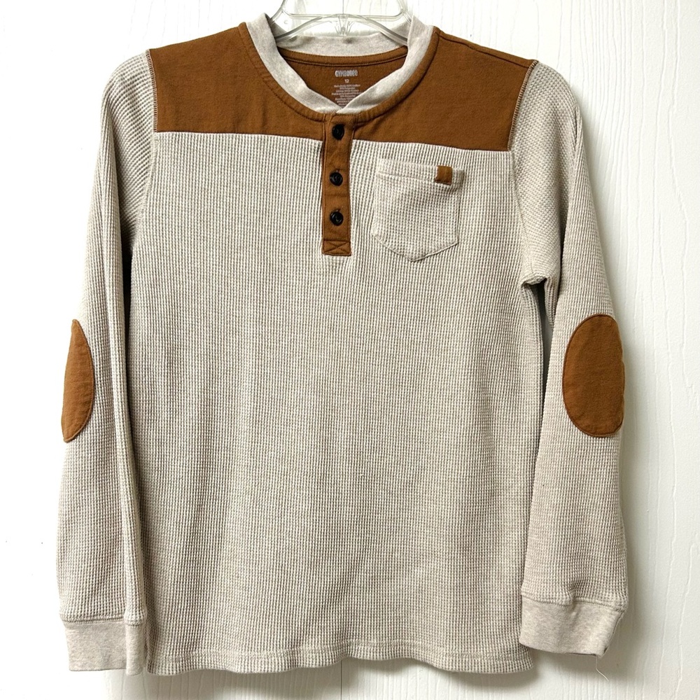 Gymboree Beige and Brown Long Sleeve Tee